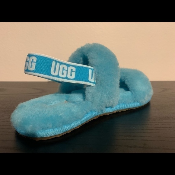 New TODDLER KIDS UGG OH YEAH OASIS‎ BLUE SANDALS SLIDE SLIPPER # boy girl unisex - Picture 4 of 8
